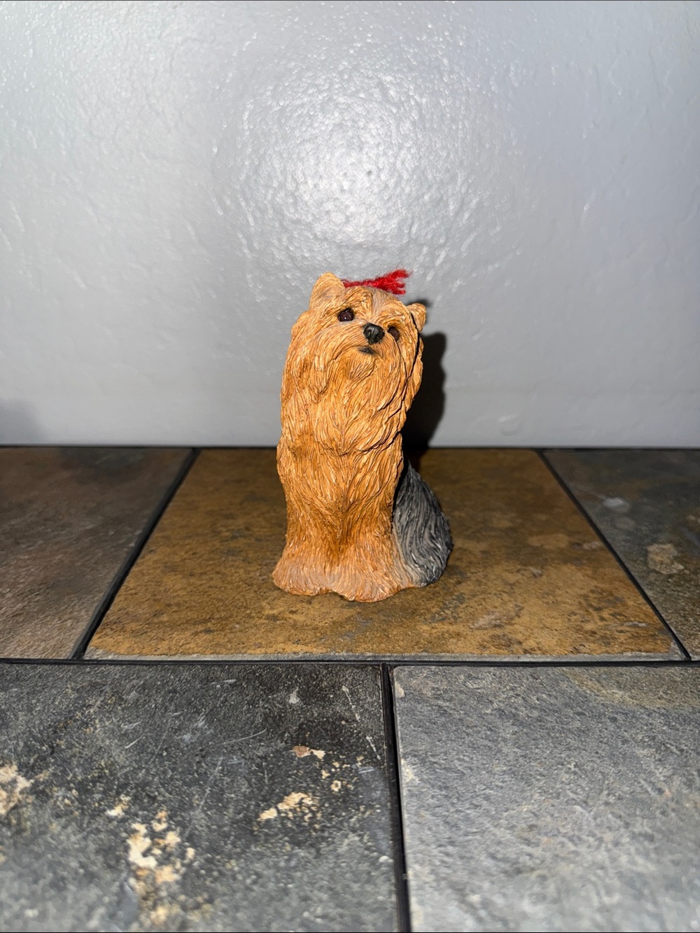 Yorkshire Terrier Figurine - Brown and Black Decorative Dog Statue
